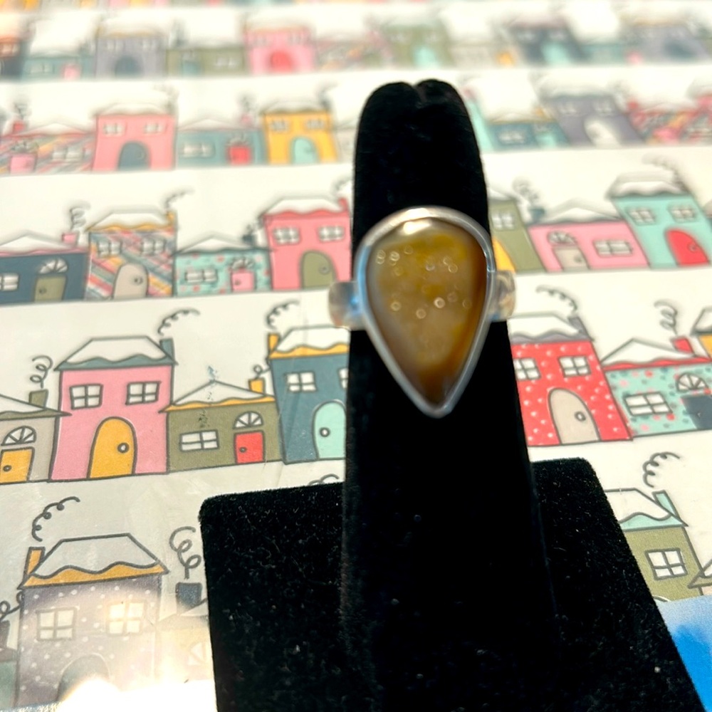 Druzy and Sterling Silver Ring